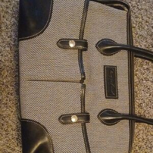 Dooney & Bourke Black and White Shoulder Bag with Structured Design